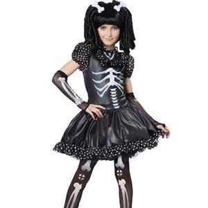 Skeleton Girl Child Costume, Size Large